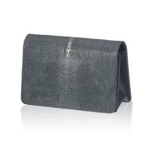 Grey Stingray Leather Clutch