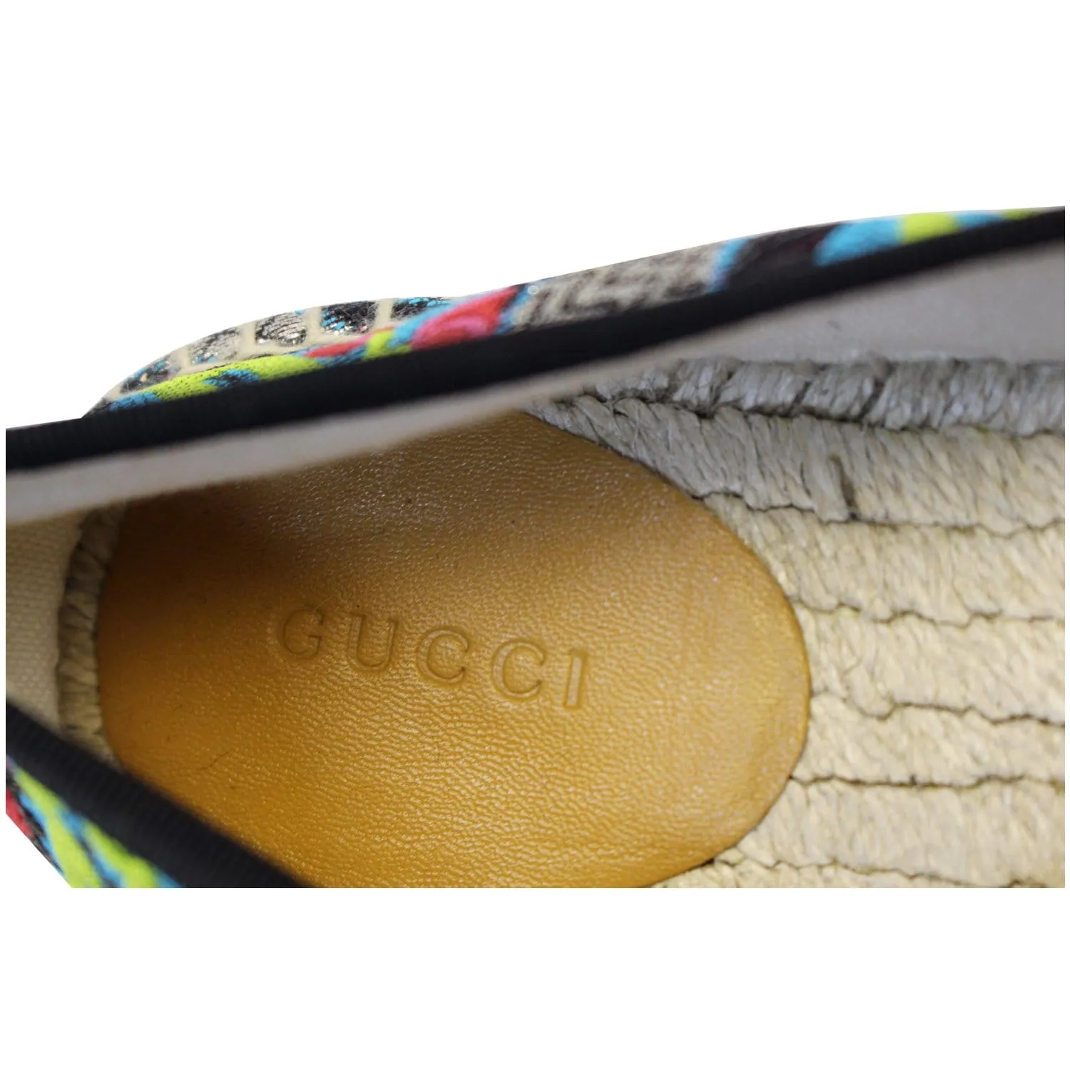 GUCCI Embroidered Blind For Love Espadrilles Flat Multicolor US 6 - Last Call
