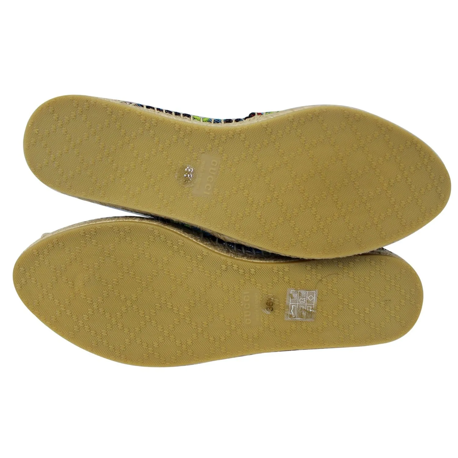 GUCCI Embroidered Blind For Love Espadrilles Flat Multicolor US 6 - Last Call