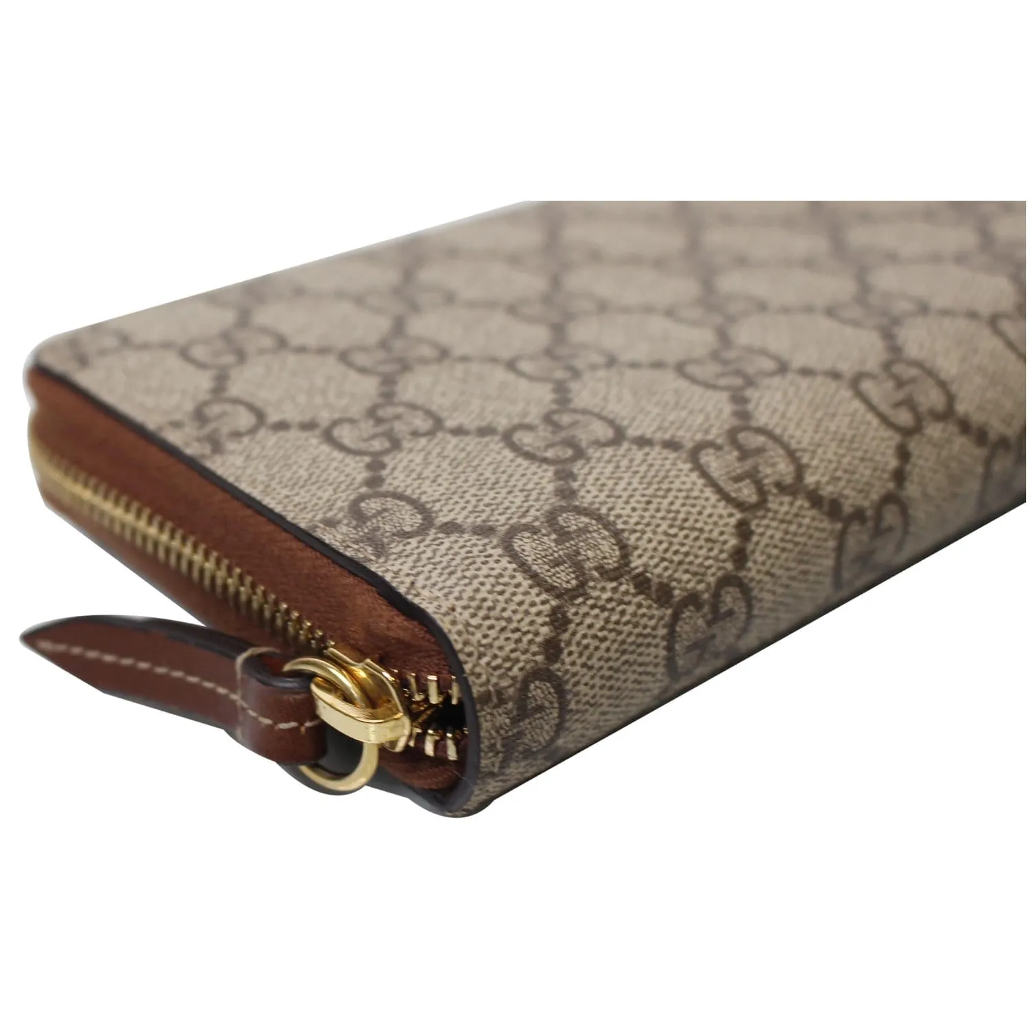 GUCCI GG Supreme Zip Around Wallet Beige 410102