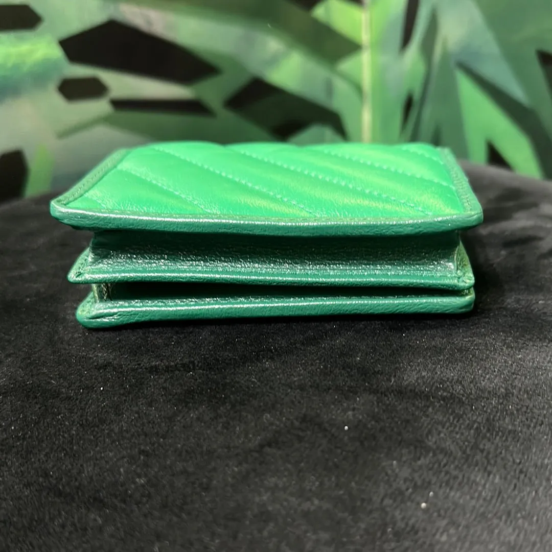 Gucci Green Leather Marmont Compact Wallet