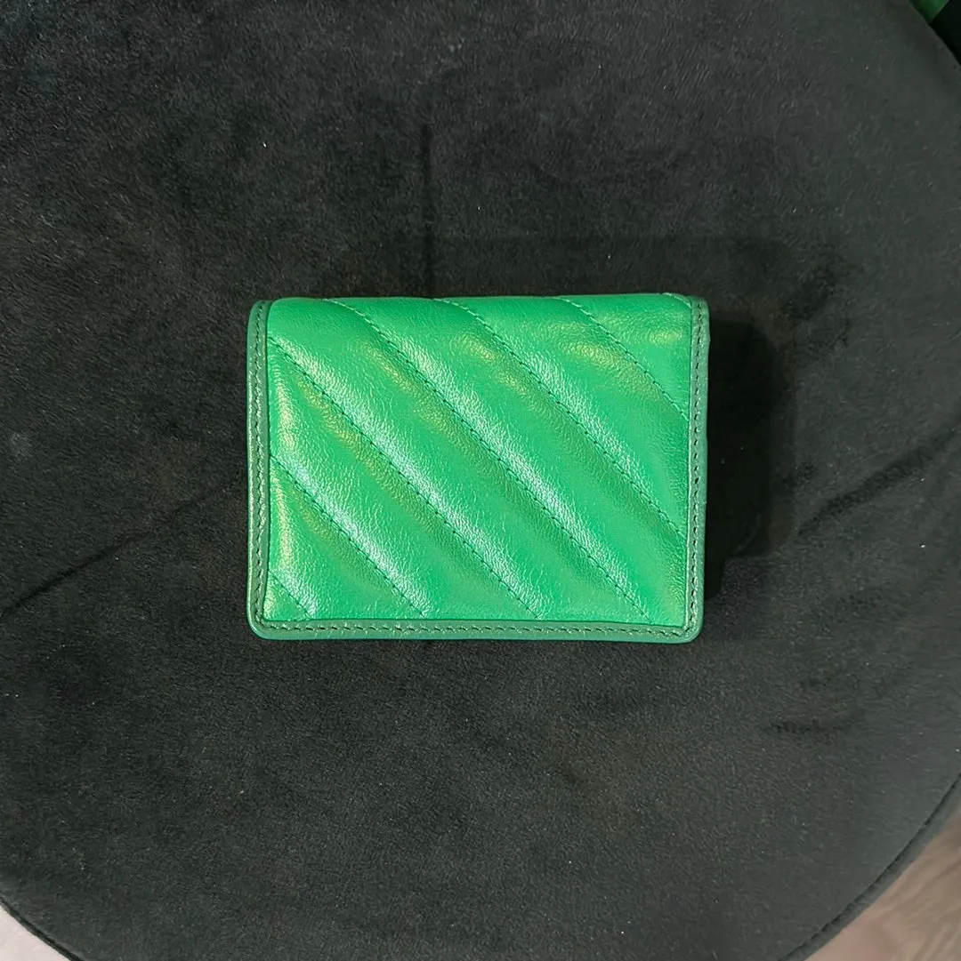 Gucci Green Leather Marmont Compact Wallet