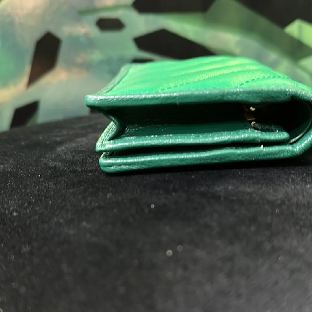 Gucci Green Leather Marmont Compact Wallet
