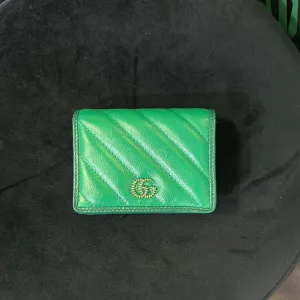 Gucci Green Leather Marmont Compact Wallet