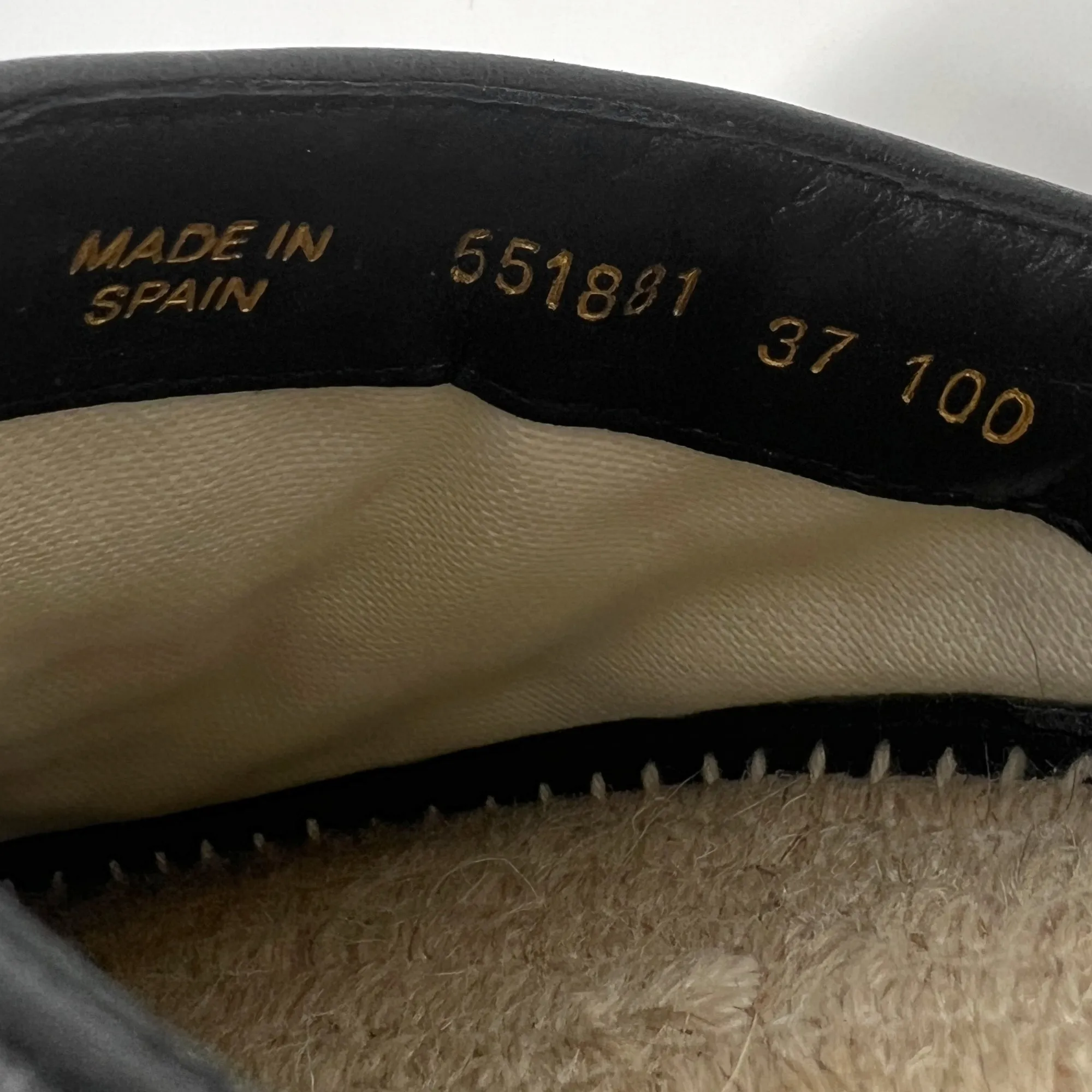 Gucci Marmont Black Chevron Quilted Black Leather Espadrilles Flats Mules