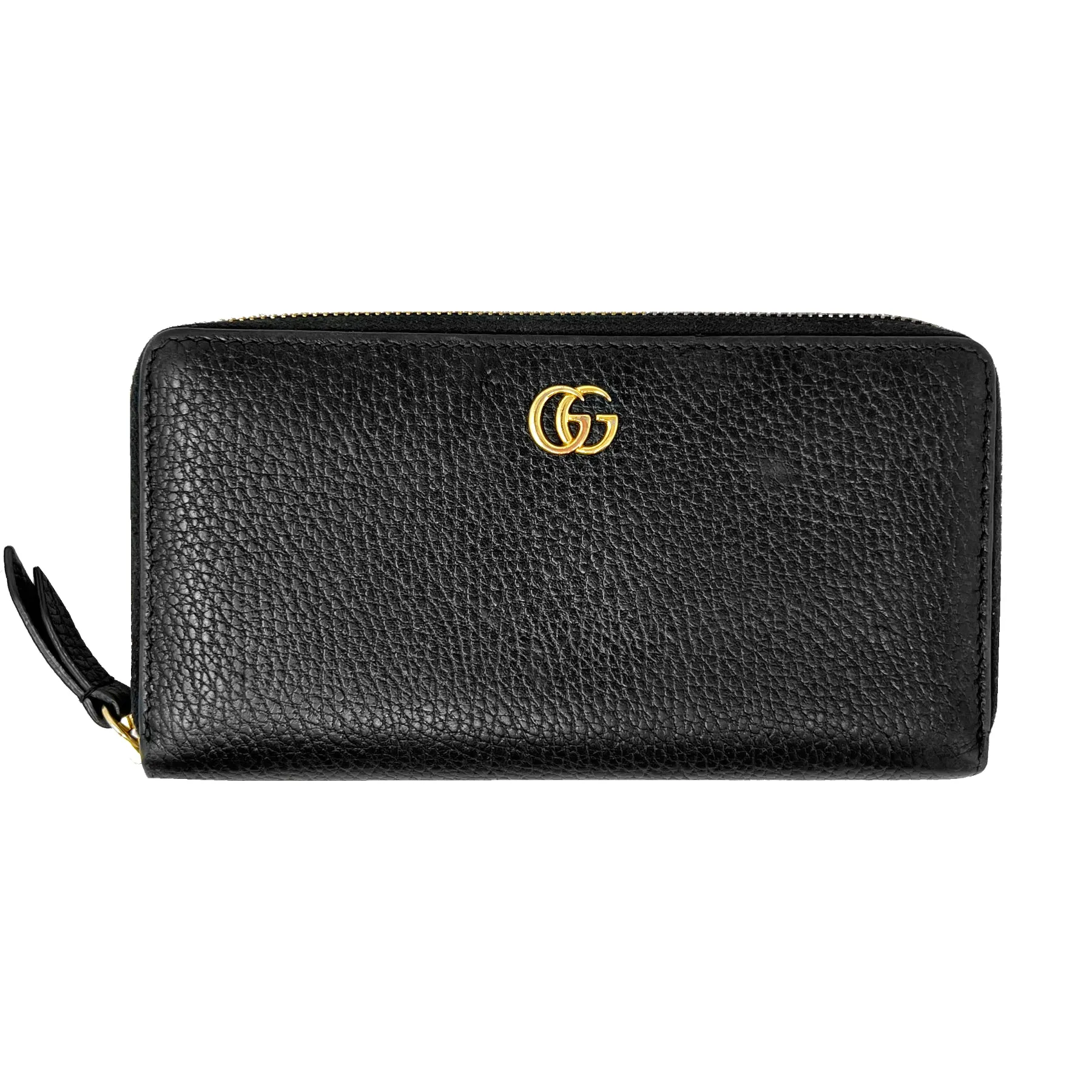 Gucci Marmont Black Leather Zip Around Wallet