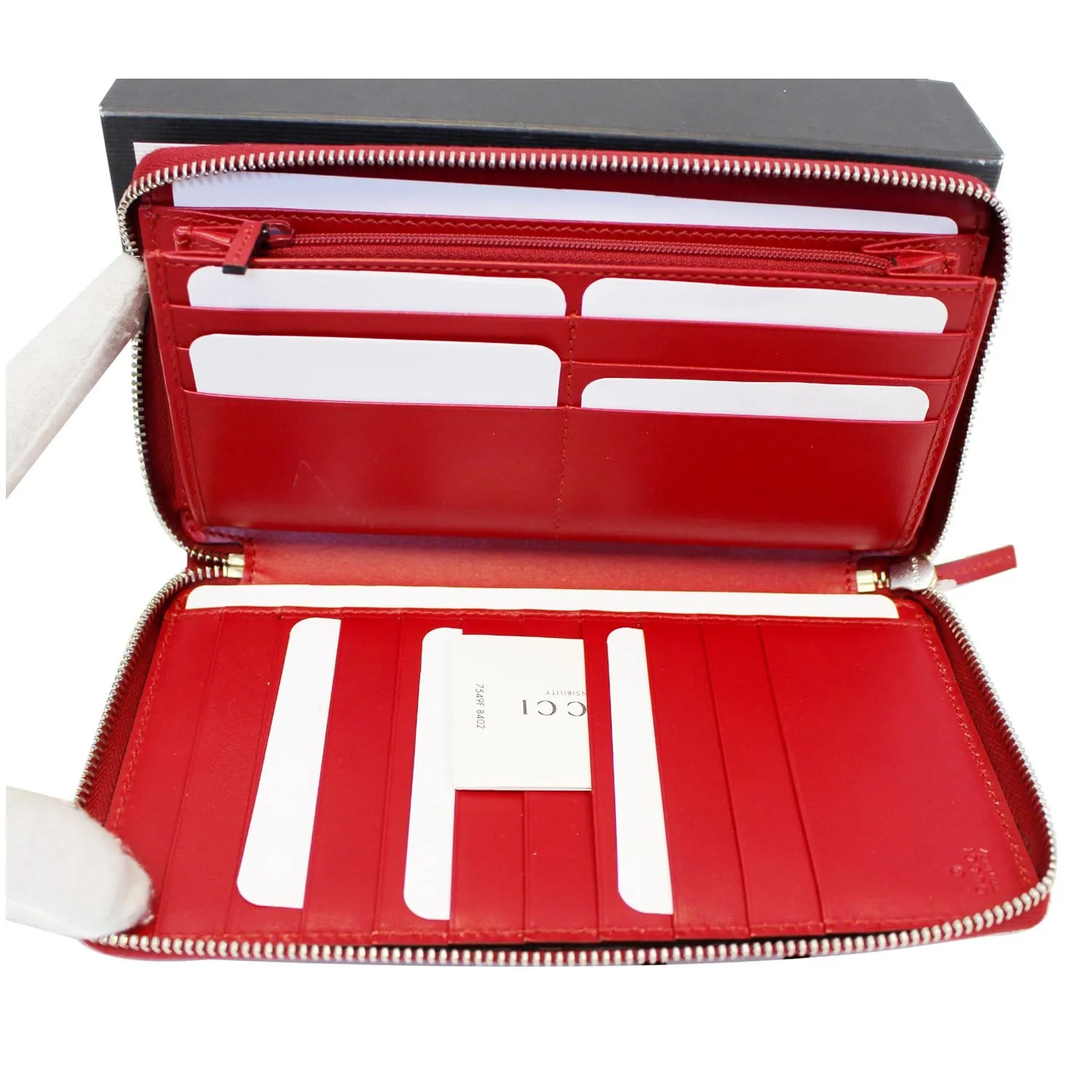 GUCCI Signature Continental Guccissima Zip-around Wallet
