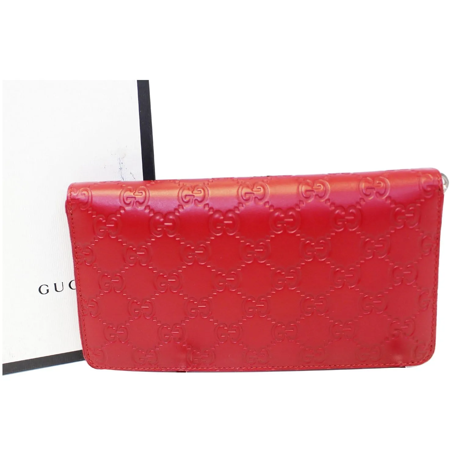 GUCCI Signature Continental Guccissima Zip-around Wallet
