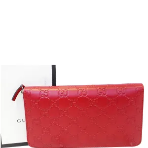 GUCCI Signature Continental Guccissima Zip-around Wallet