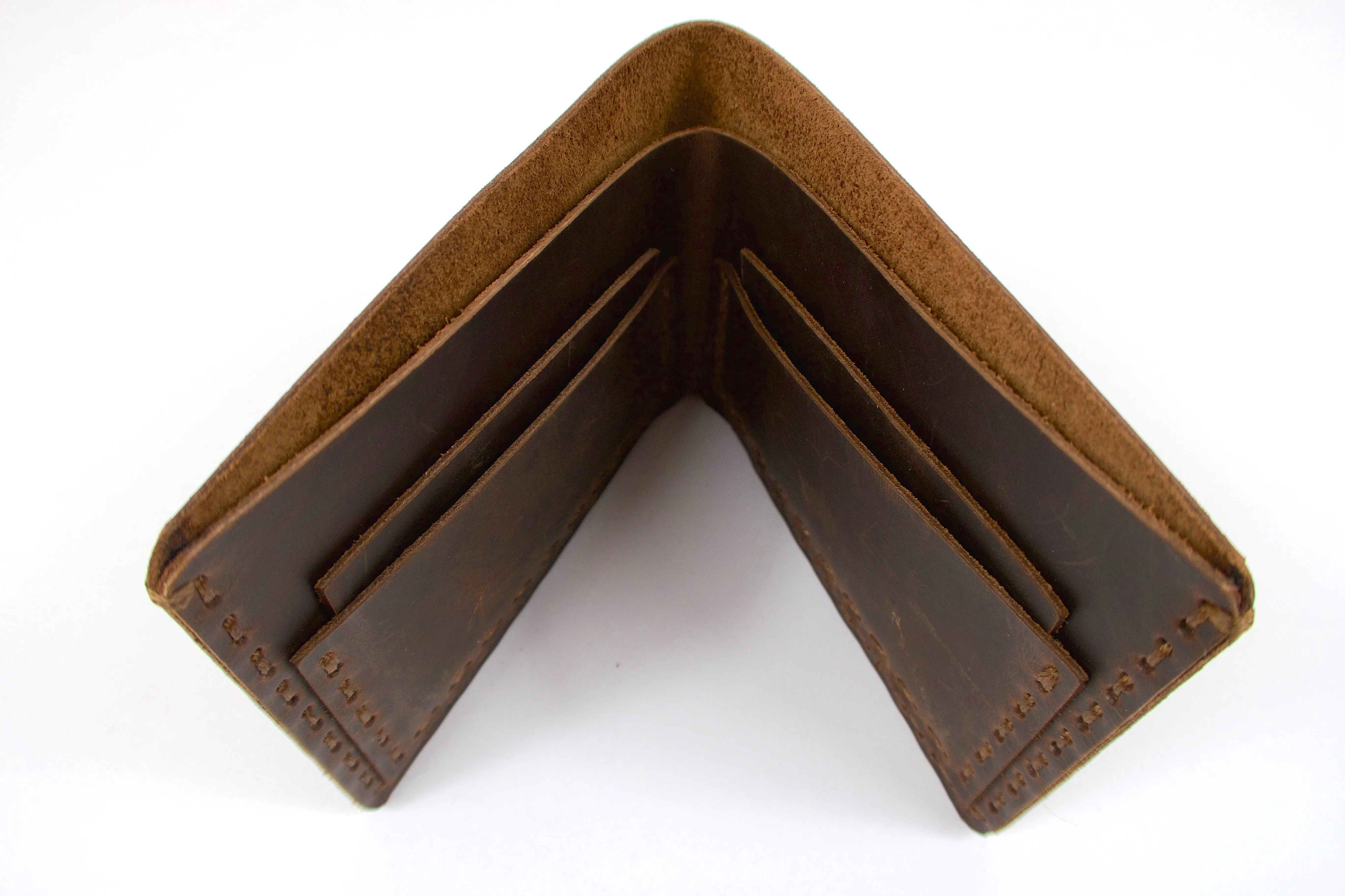 Handmade Bill Fold Leather Wallet