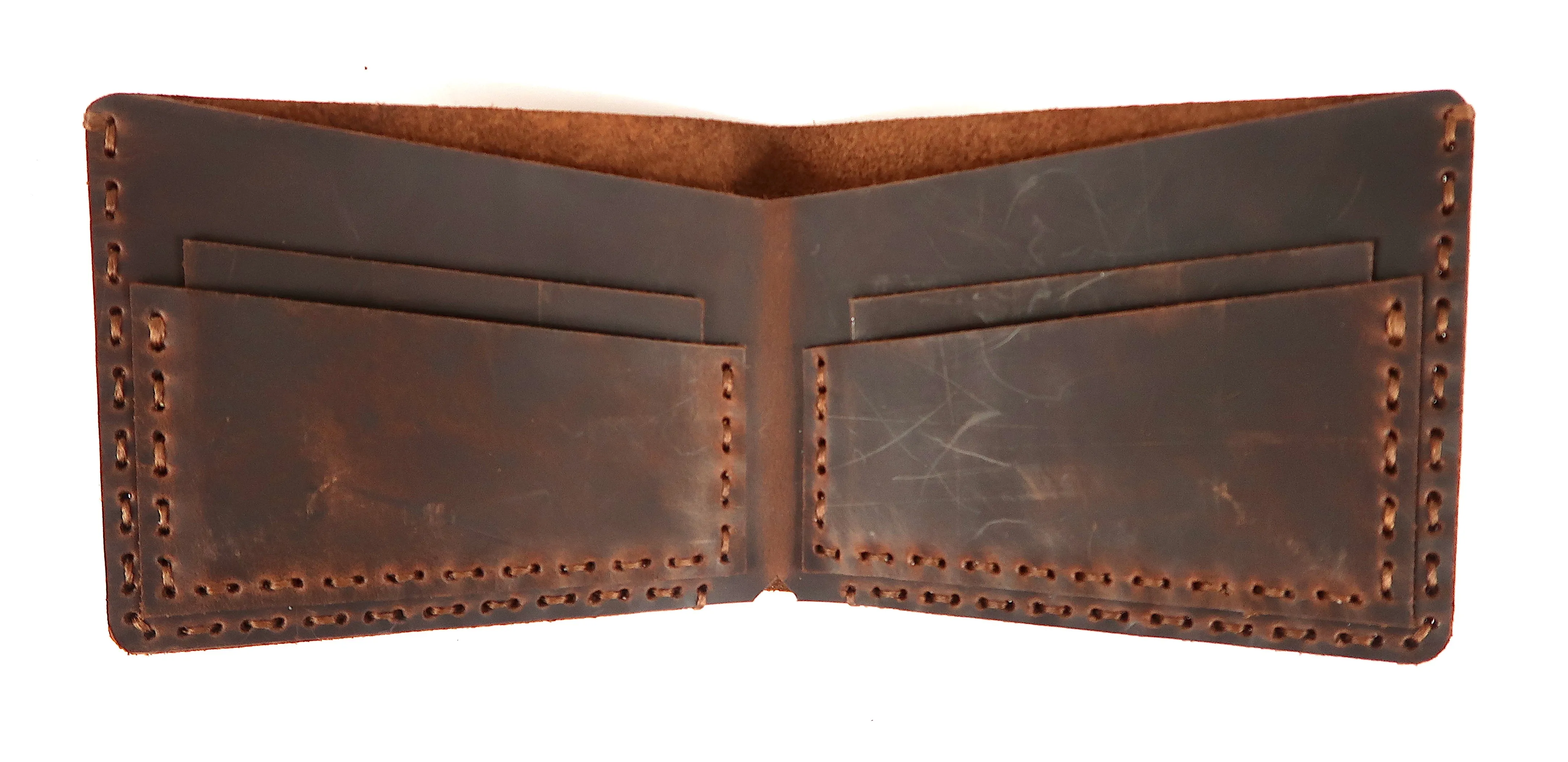 Handmade Bill Fold Leather Wallet