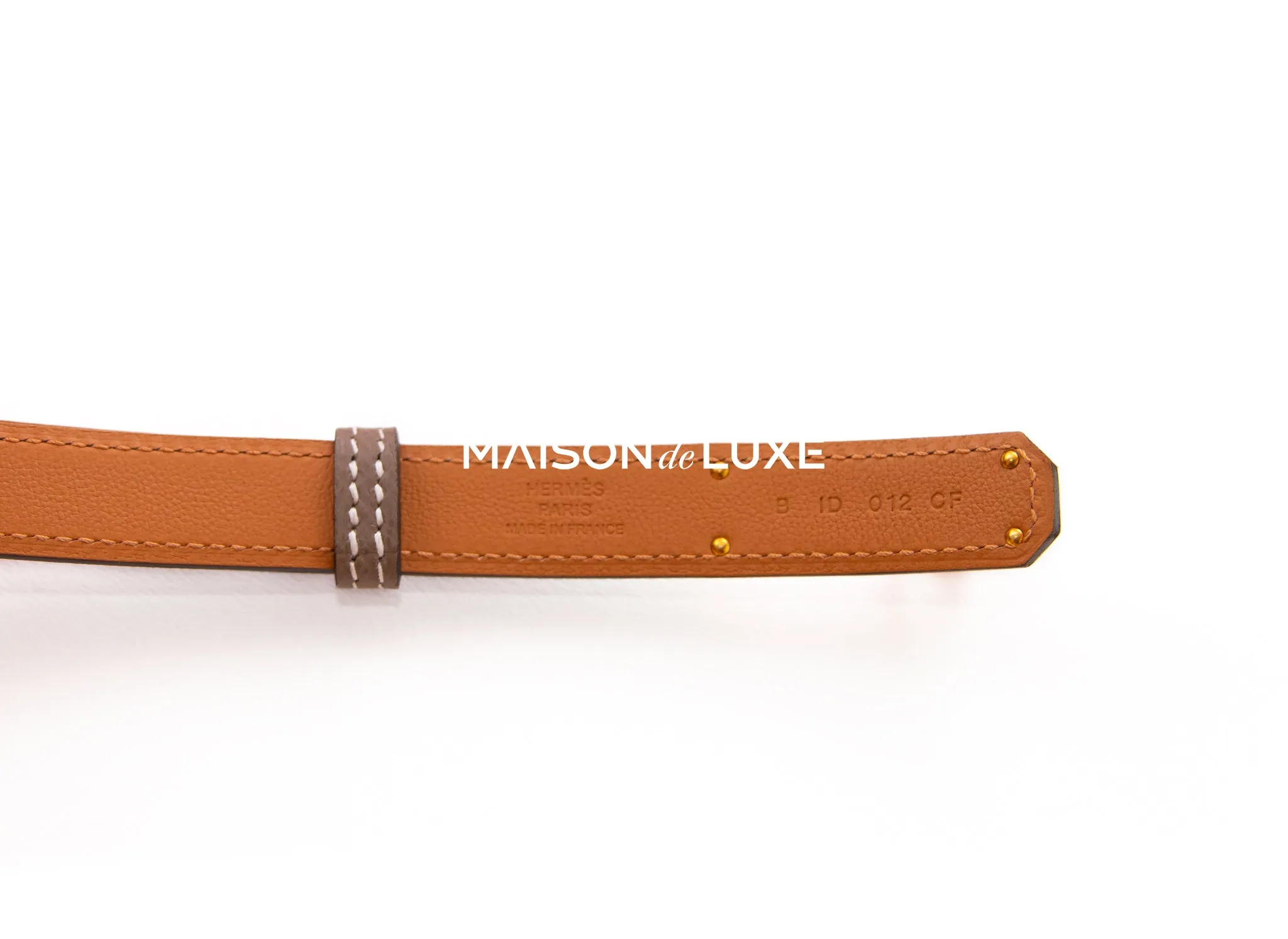 Hermes Kelly 18 Belt Etoupe Epsom Rose Gold Hardware