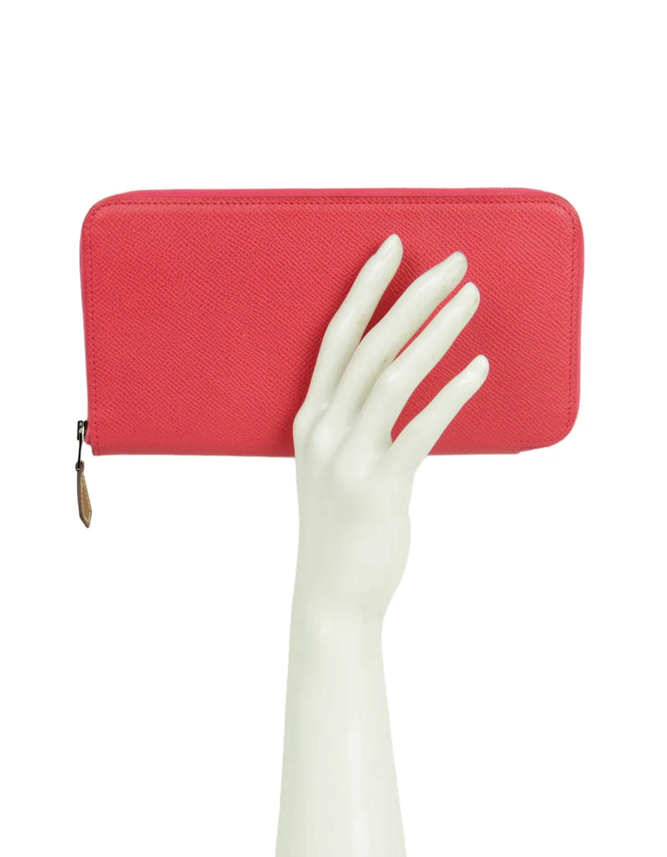 Hermes Pink Epsom Leather Silk'In Long Wallet
