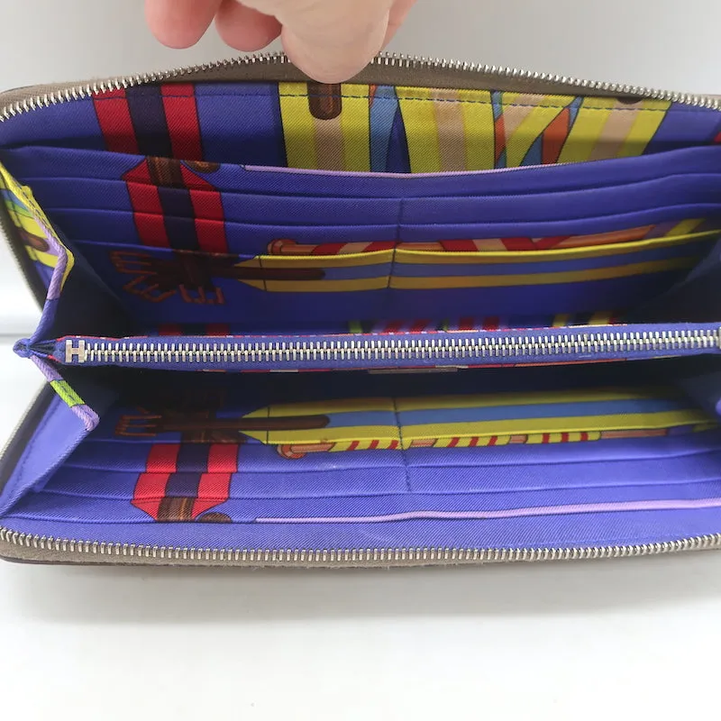 Hermes Silk'In Classique Long Wallet Etoupe Epsom Leather