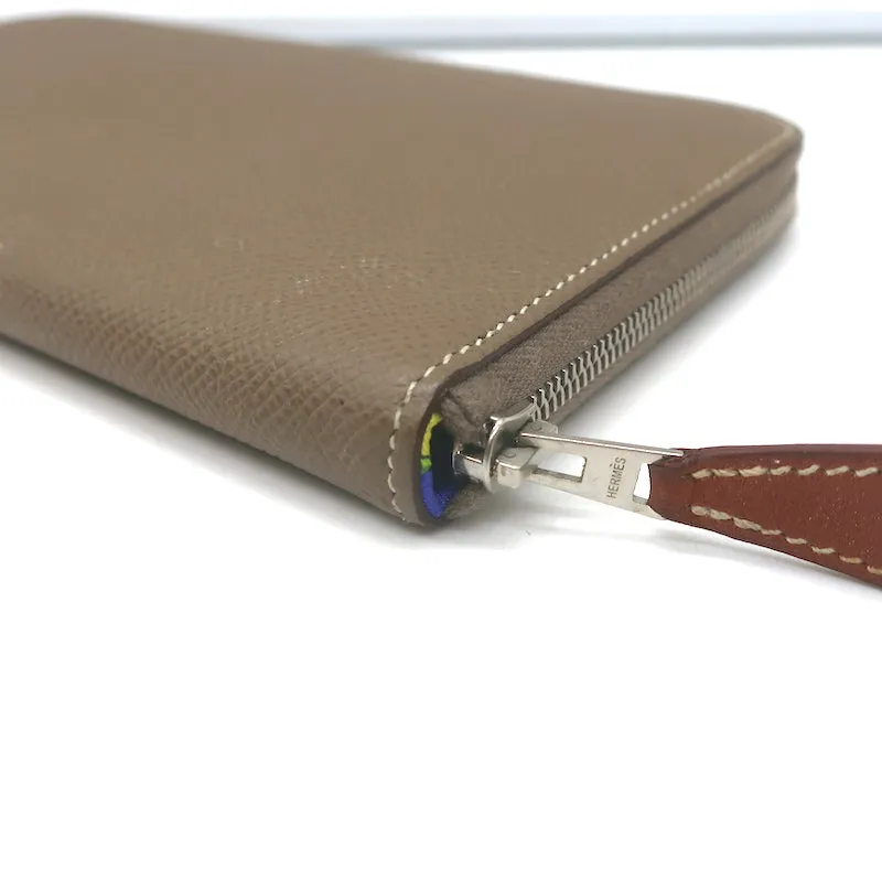 Hermes Silk'In Classique Long Wallet Etoupe Epsom Leather