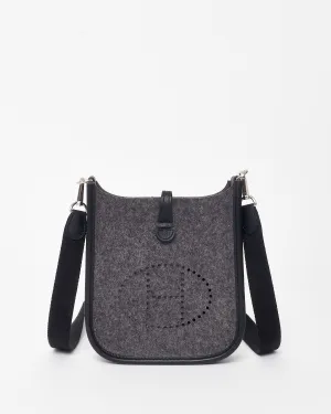 Hermès Grey Felt & Black Leather Evelyne TPM Crossbody Bag