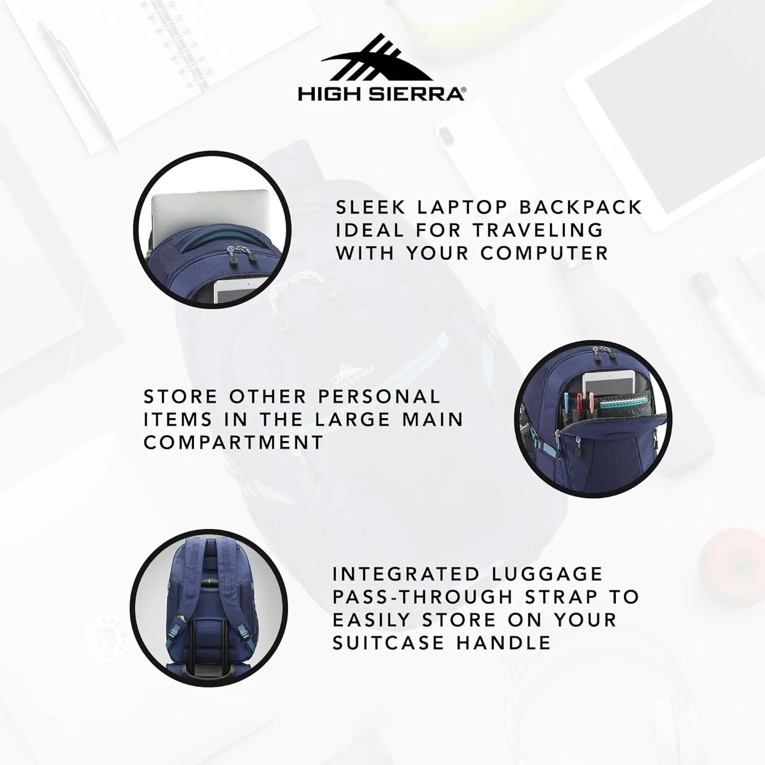 High Sierra Fairlead Computer Backpack - True Navy/Graphite Blue