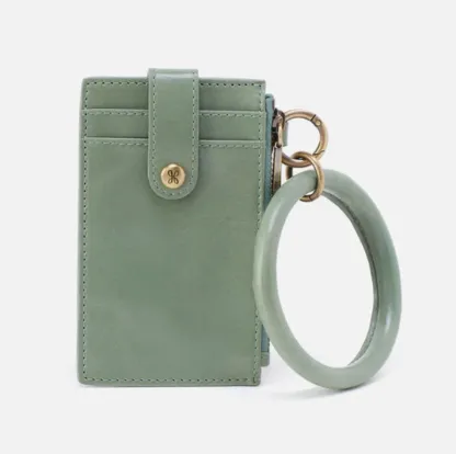HOBO Ring Credit Card Wristlet in Polished Leather