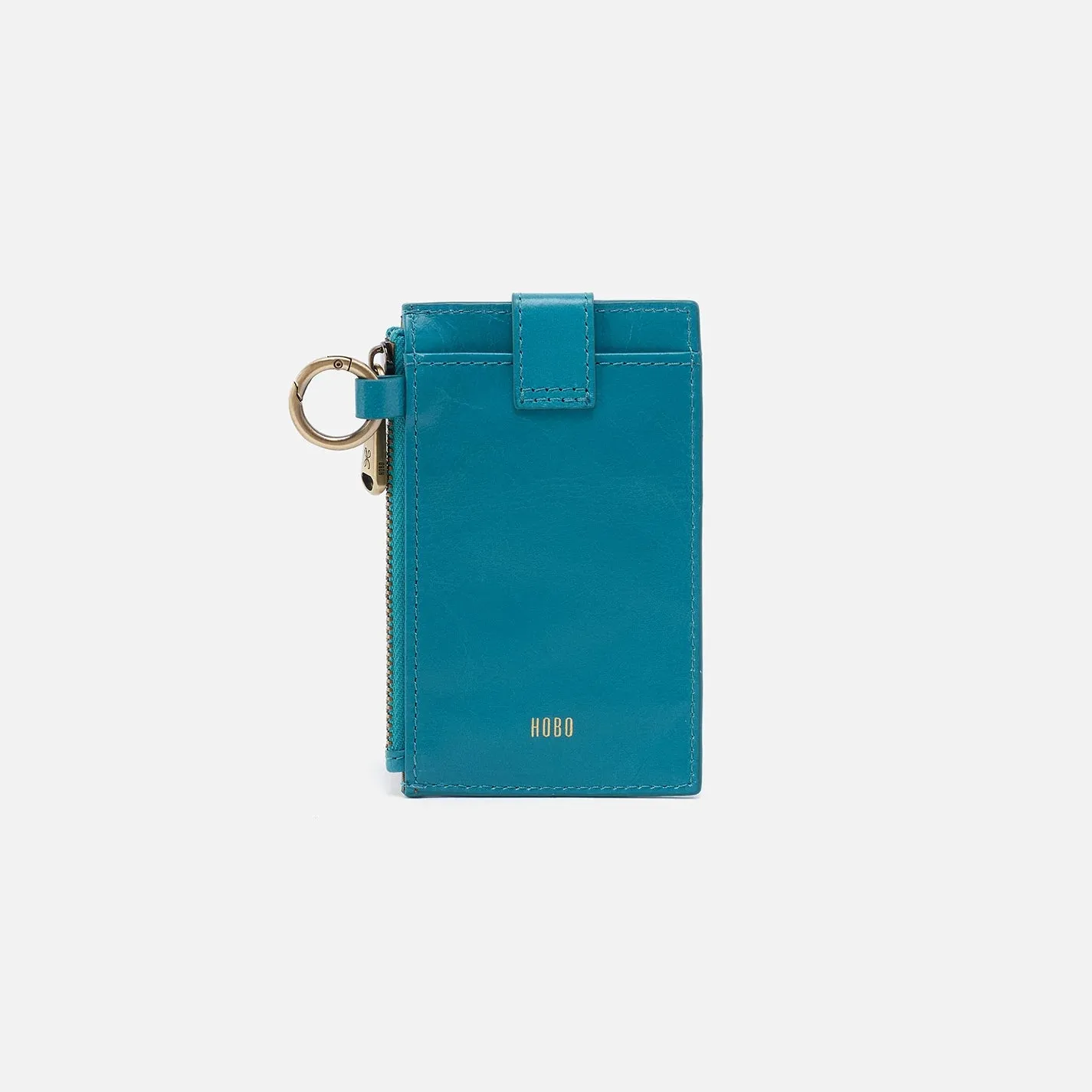 HOBO Ring Credit Card Wristlet in Polished Leather