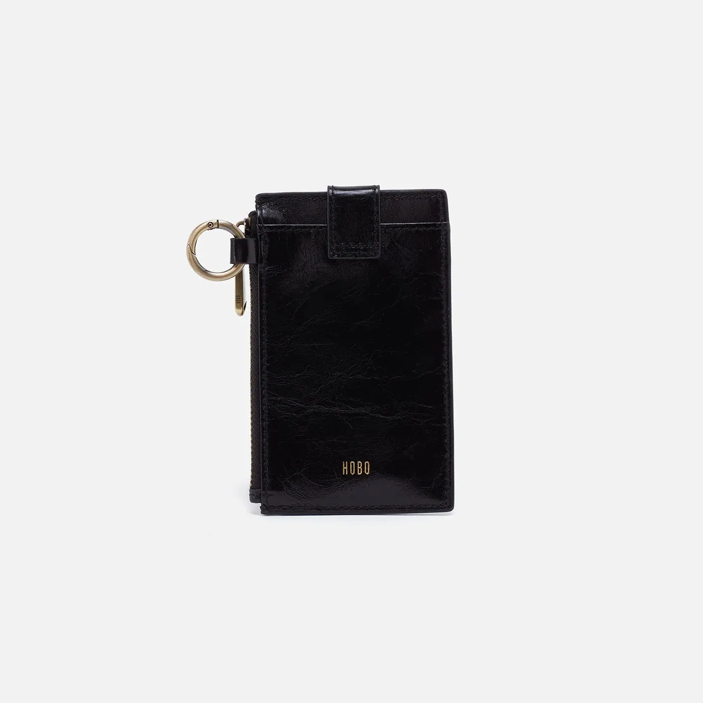 HOBO Ring Credit Card Wristlet in Polished Leather