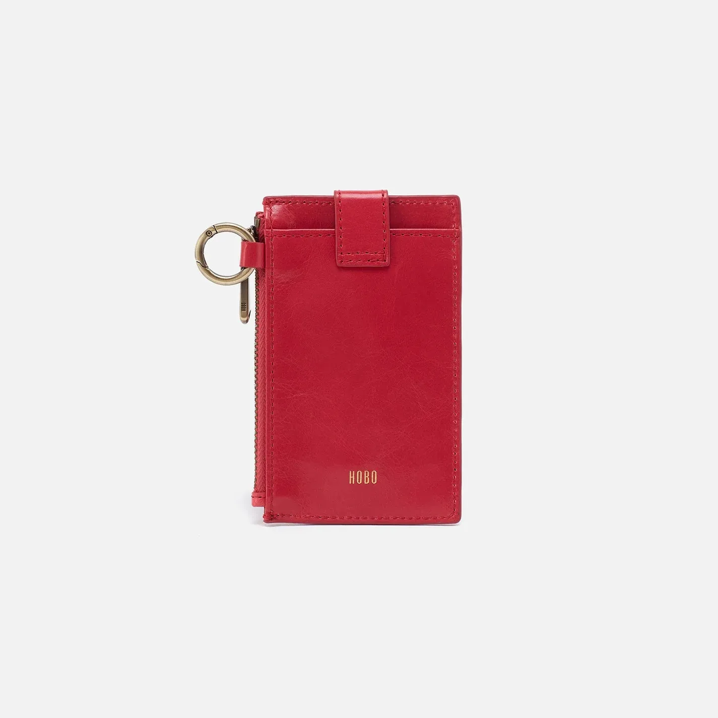 HOBO Ring Credit Card Wristlet in Polished Leather