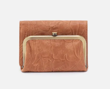 HOBO Robin Compact Wallet - Tooled Embossed Leather