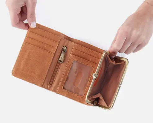 HOBO Robin Compact Wallet - Tooled Embossed Leather