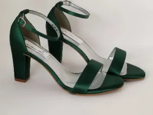 Hunter Green Wedding Shoes with Block Heel Green Bridesmaids Shoes
