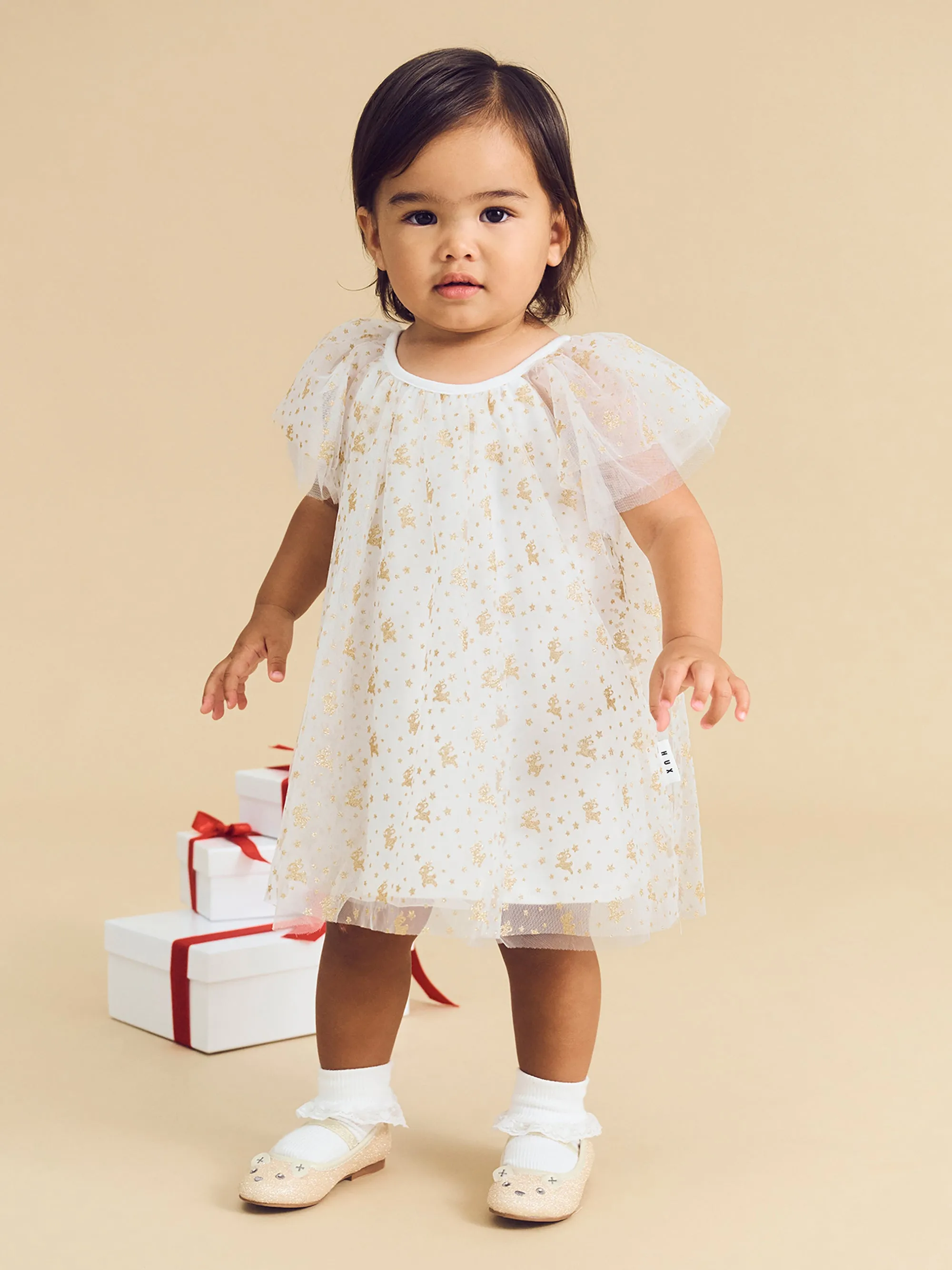 Huxbaby Glitter Bear Ballet Flat Blush