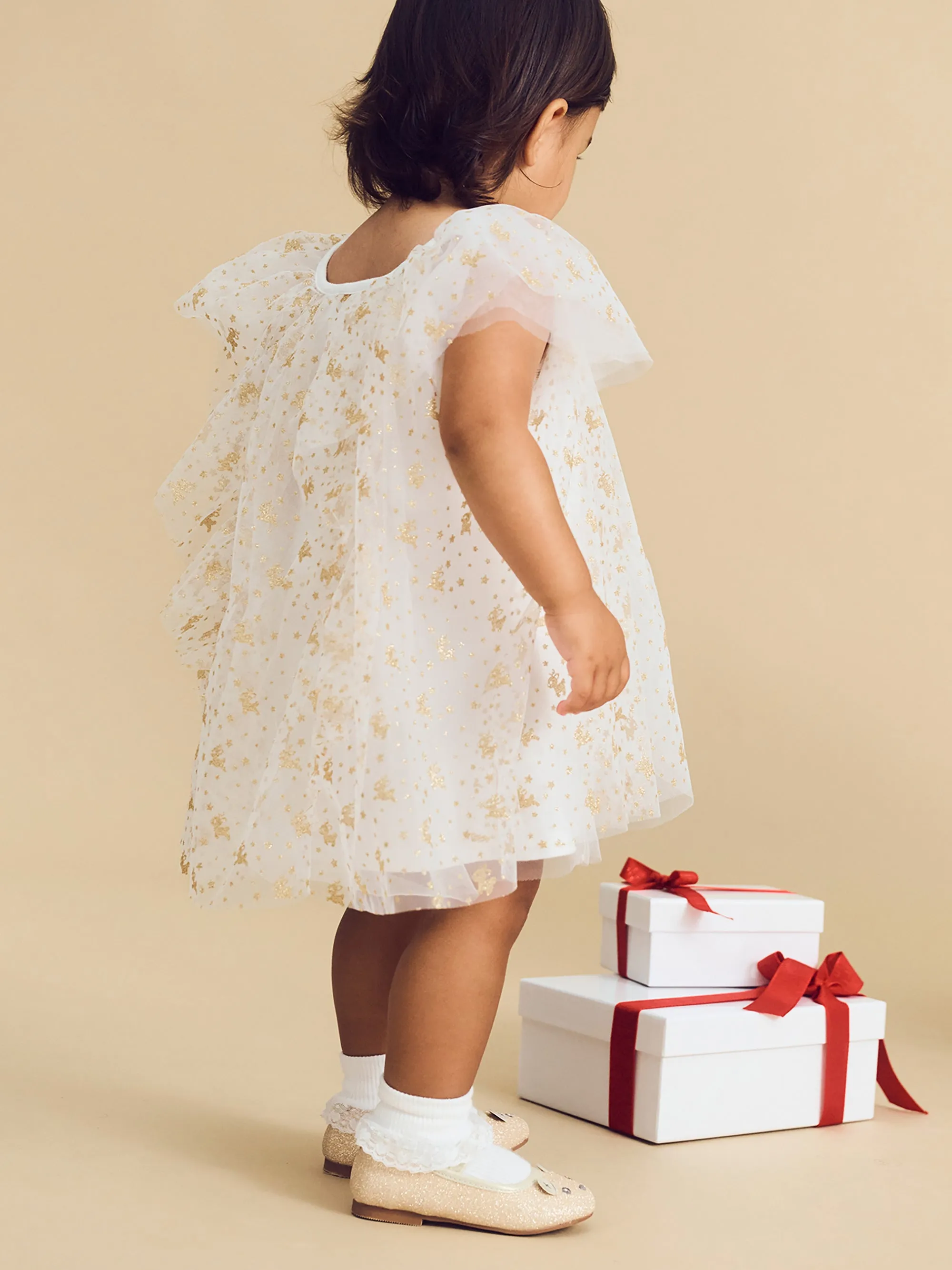 Huxbaby Glitter Bear Ballet Flat Blush