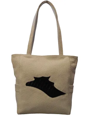 Italian Leather and Crocodile Tote Handbag