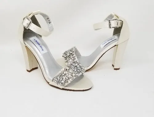 Ivory Wedding Shoes with Crystal and Pearl Vamp