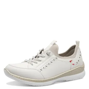 Jana Shoes 8-24772 Off White Slip On Shoes with Elastic Laces