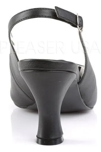 JENNA-02 Pump  | Black Faux Leather
