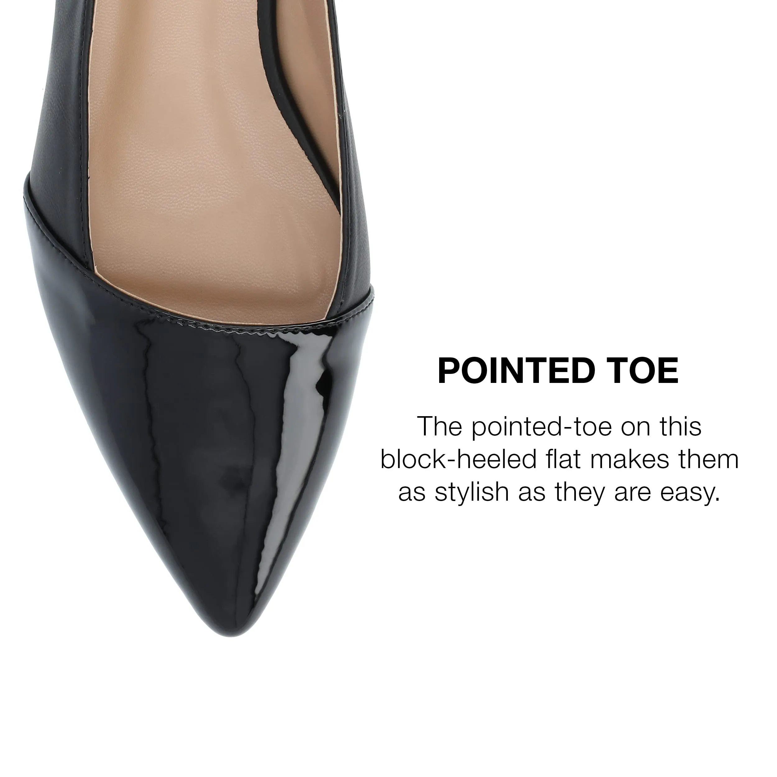 Journee Collection Women's Bertie Sling Back Two Tone Pointed Toe Flats - Black, 8.5