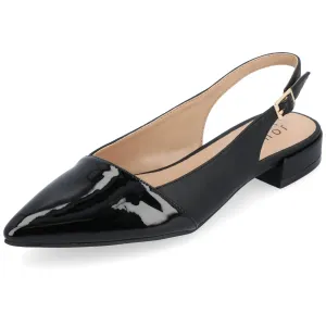 Journee Collection Women's Bertie Sling Back Two Tone Pointed Toe Flats - Black, 8.5