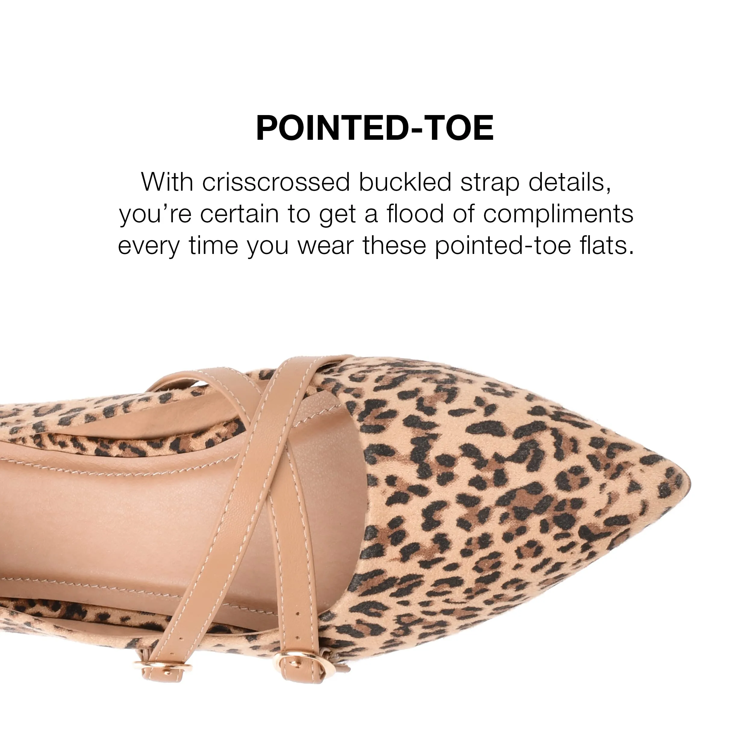 Journee Womens Patricia Slip On Pointed Toe Ballet Dress Flats