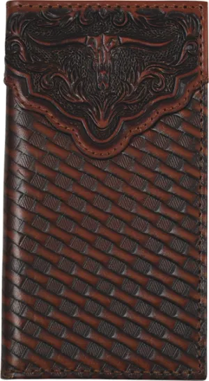 Justin Basketweave and Steerhead Leather Junior Rodeo Wallet