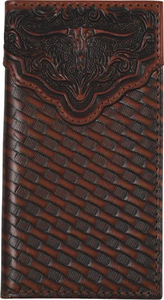 Justin Basketweave and Steerhead Leather Junior Rodeo Wallet