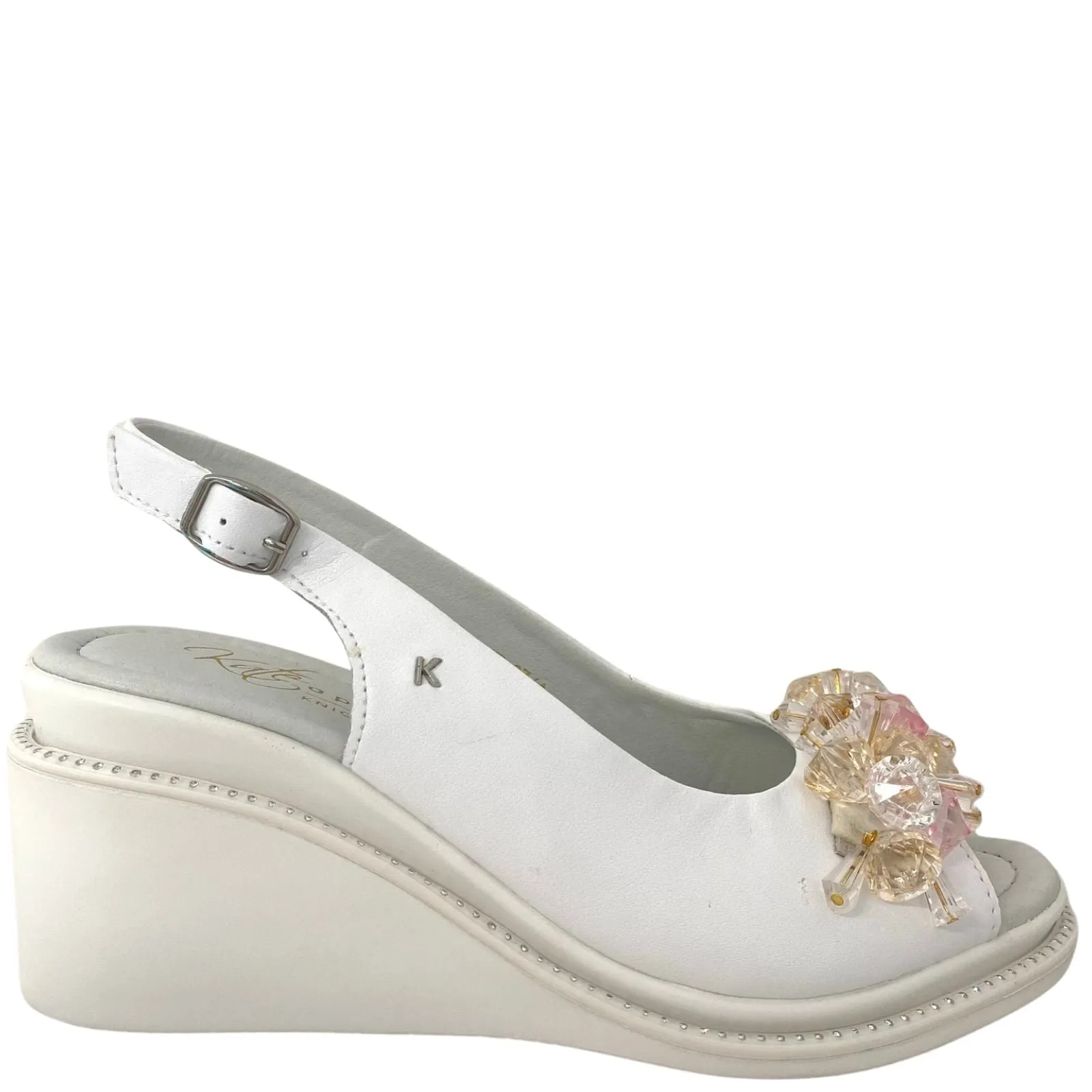 Kate Appleby Zetland Sling Back Wedge Sandals - White
