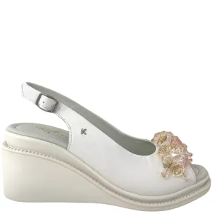 Kate Appleby Zetland Sling Back Wedge Sandals - White
