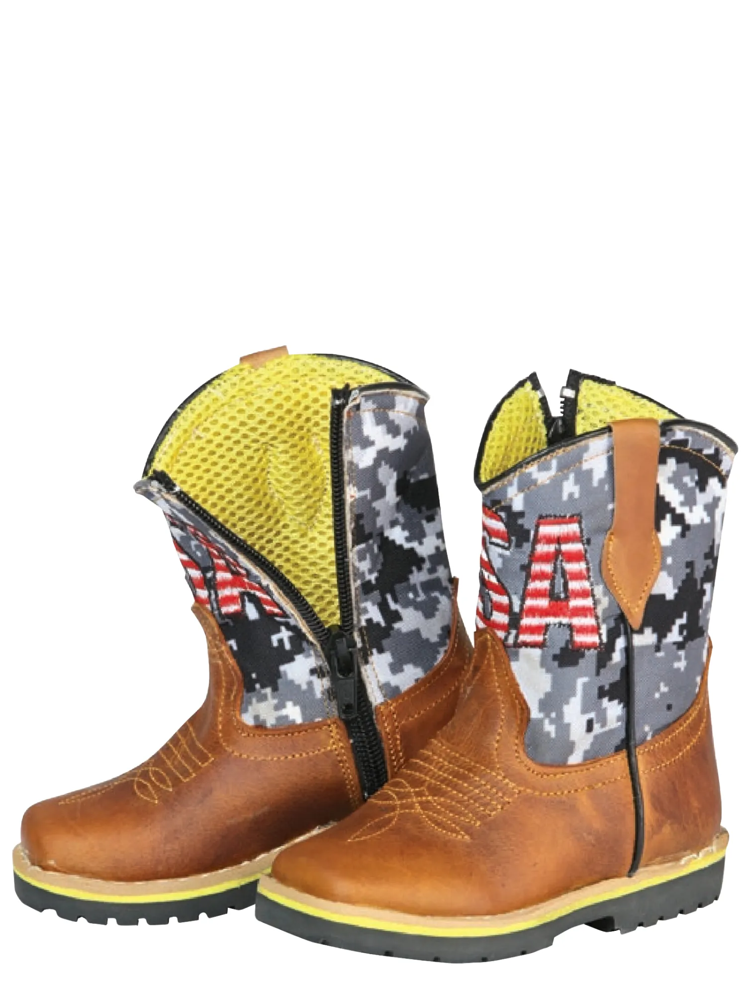 Kids - Botas Vaqueras Rodeo Clasicas de Piel Genuina para Bebes 'Jar Boots' - ID: 126573