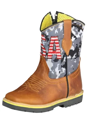 Kids - Botas Vaqueras Rodeo Clasicas de Piel Genuina para Bebes 'Jar Boots' - ID: 126573