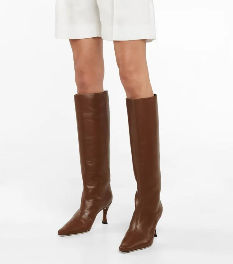 Kitten Heel  Wide Calf Tall Boots for Women