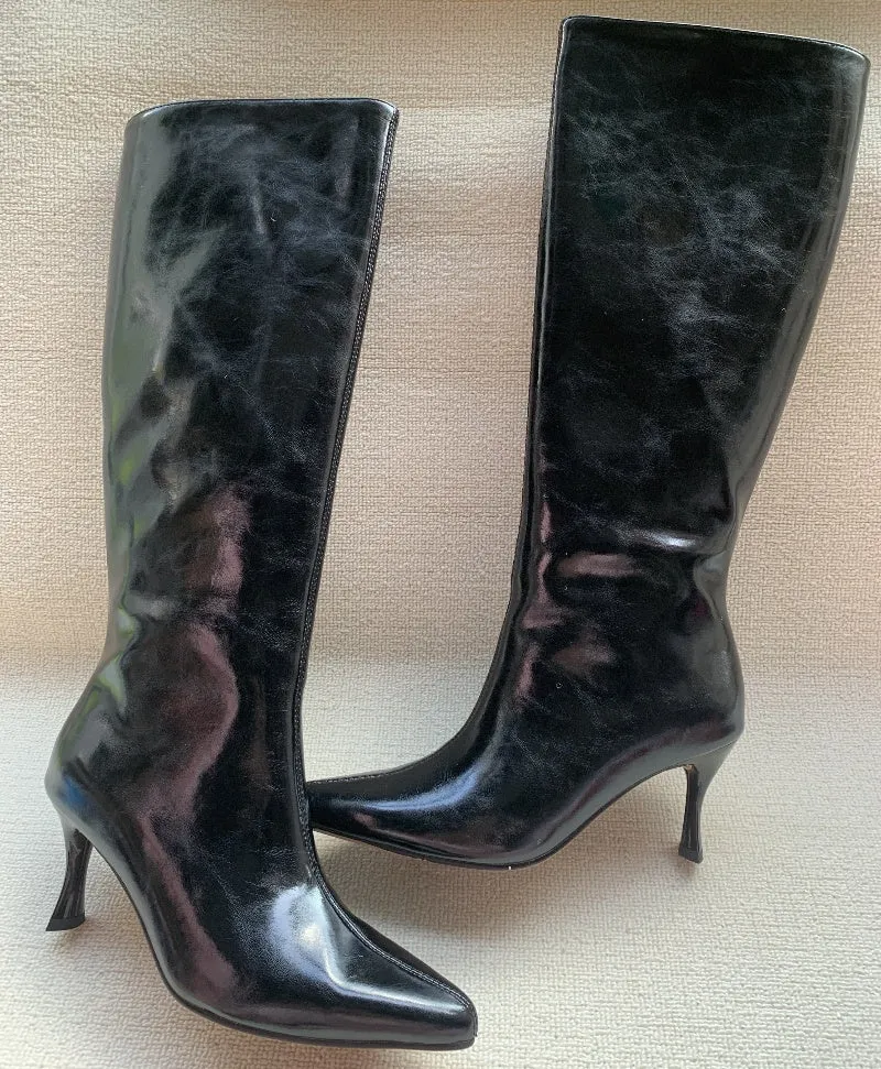 Kitten Heel  Wide Calf Tall Boots for Women