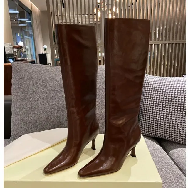 Kitten Heel  Wide Calf Tall Boots for Women