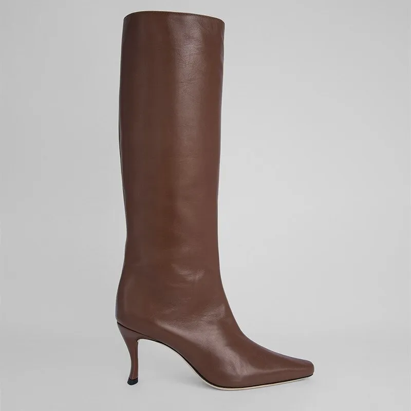 Kitten Heel  Wide Calf Tall Boots for Women