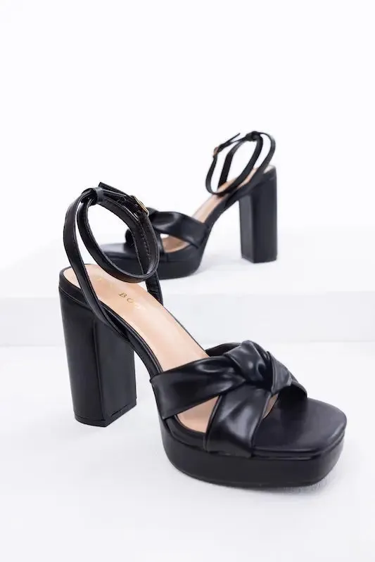 Knot PU Platform Heel