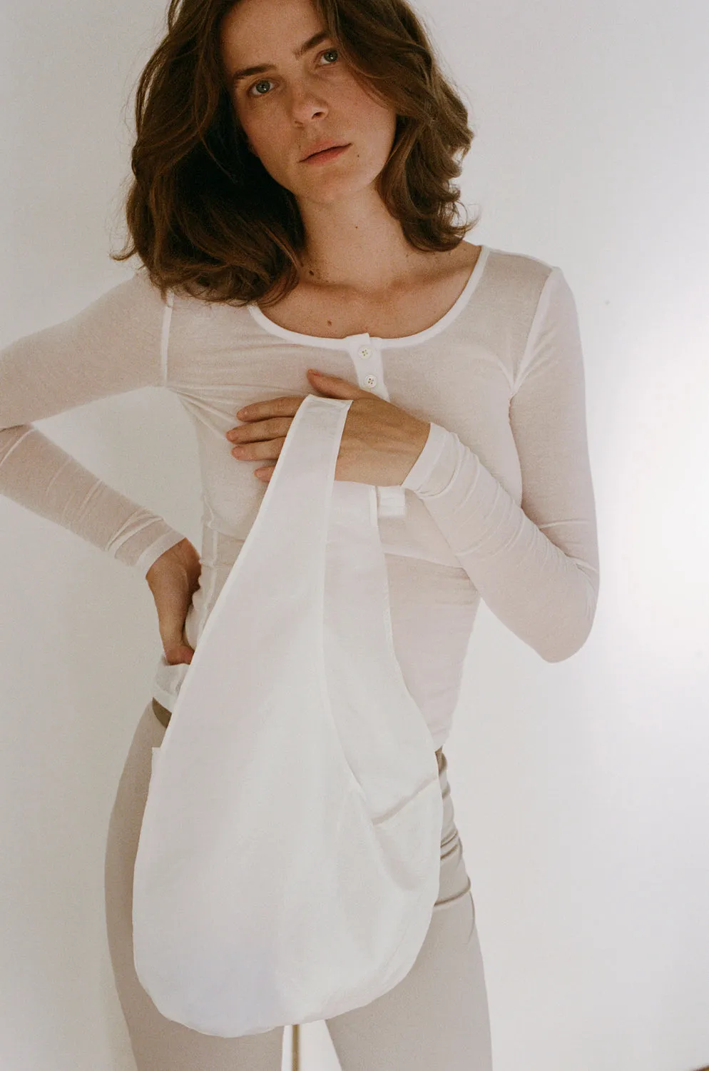 LARA TOTE, BONE TAFFETA