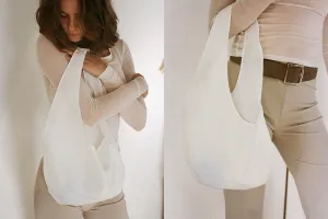 LARA TOTE, BONE TAFFETA